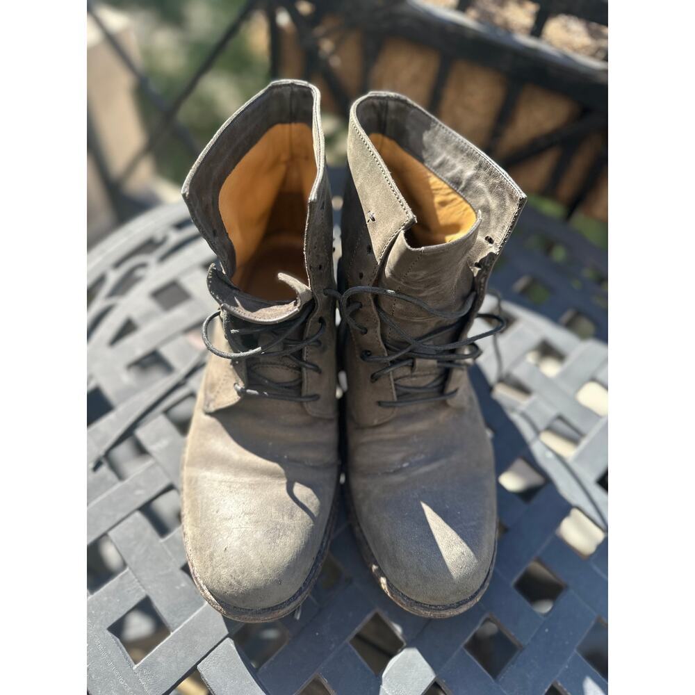 Barneys New York Dark Green Leather Lace-Up Boots Men’s 7 / Women’s 8.5